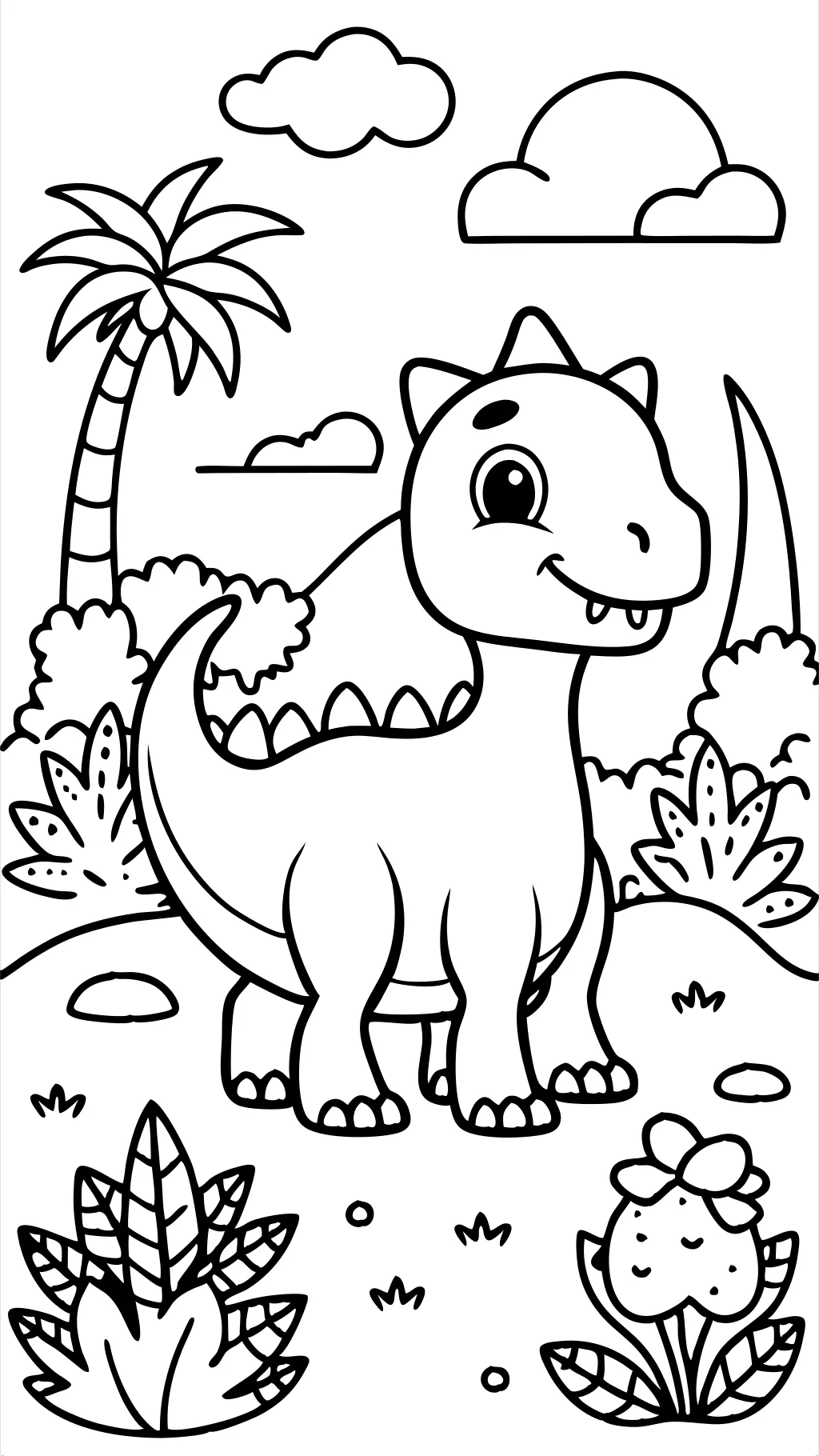 coloriages préscolaires de dinosaure